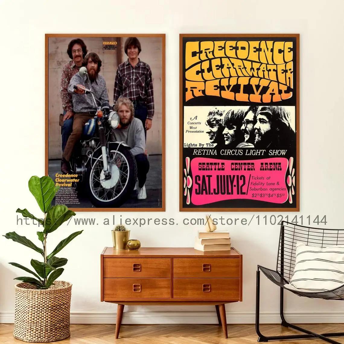 크리덴스 클리어워터 리바이벌 밴드 장식 아트 포스터, 월 아트, 맞춤형 선물, 현대, 가족, 침실 장식, 캔버스 포스터